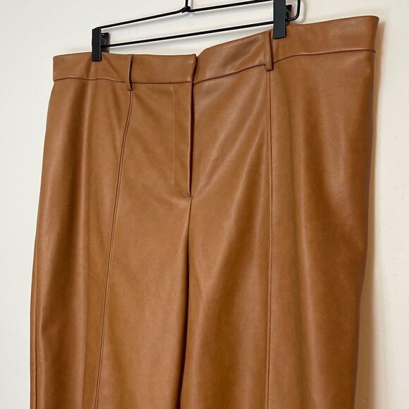Anthropologie Avec Les Filles Angelike Faux Leather Cropped Wide Leg Pants 1X - Picture 3 of 6